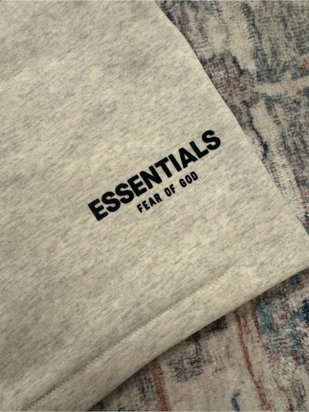 ESSENTIALS Men’s Heather Grey Fleece Athletic Shorts - Picture 2 of 5